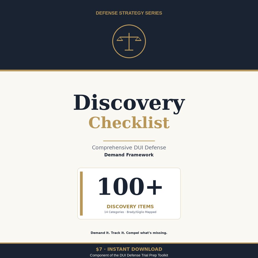 DUI Discovery & Evidence Checklist
